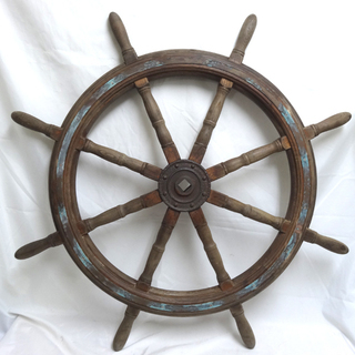 ◇木製ラット/舵輪/ステアリングホイール◇船 106cm コレクション