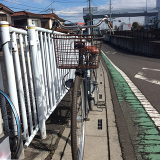 【中古自転車】27インチ  (紺色)  外装6段  