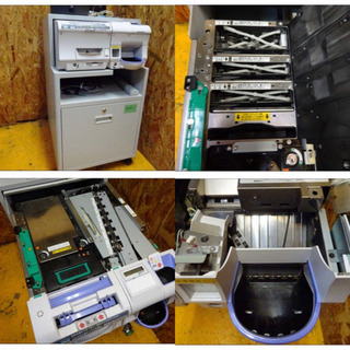 (4543-1）LAUREL ローレルバンクマシン / 紙幣・硬貨釣銭機 ACM-10 タイプA 入金・計数・払い出し確認済 専用ラック付【中古 釣銭機　付属品有り　モニター　スキャナー　サーマルプリンターの画像
