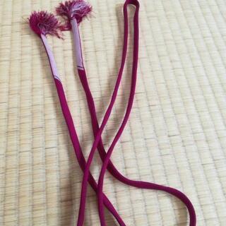 オレンジ重ね衿、オレンジ色帯揚げ、帯締の画像