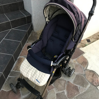 ピジョン　A型ベビーカー　ルミネラ　ネイビーの画像