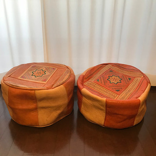 【あげます】モロッコ製クッション(プフ)2個