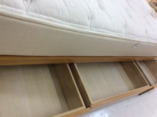 シングルベッド 大塚家具 マットレスセット タモ材引き出し付き 