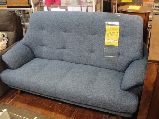 NOCE ノーチェ 布張り　3人掛けソファ　ハイバック 肘掛け付き ブルー