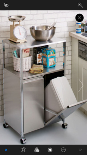 ステンレス作業台ワゴン ダスト2分別 幅50cm