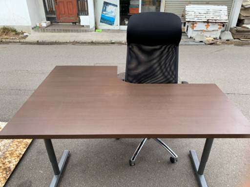 L字デスク　チェアセット　PC机　仕事机　学習机　デスク高さ調整可能　日曜日まで予約中