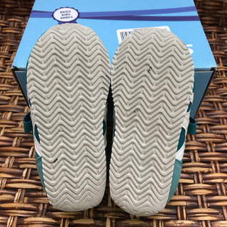 【美品】アシックス スクスク アイダホ BABY KT-ES BERYL GREEN/WHITE 15.0cm 子供靴の画像