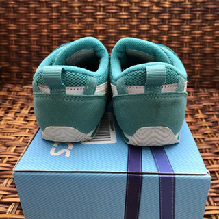【美品】アシックス スクスク アイダホ BABY KT-ES BERYL GREEN/WHITE 15.0cm 子供靴の画像