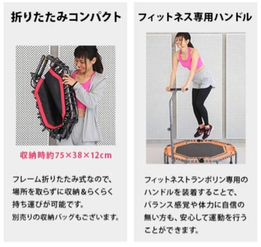 リーディングエッジ　トランポリン　静音マット、手すり、トレーニングDVD付き