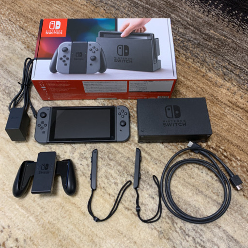 【引取者決定】Nintendo Switch グレー + ソフト3本 + ハンドル