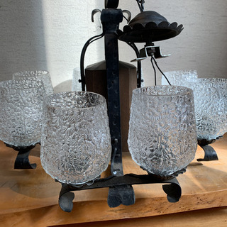 レトロシャンデリア　鉄製　アンティーク送料込みの画像