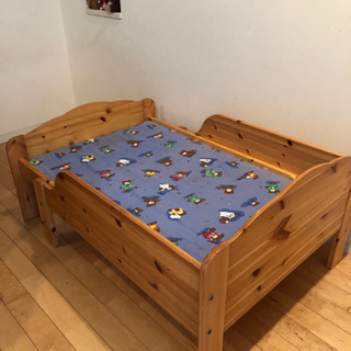 子供用シングル木製ベッド（サイズ調整可）