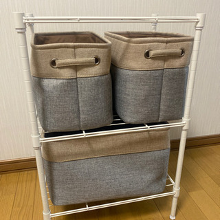 ニトリ スチールラックLT ホワイト 収納ケース付き