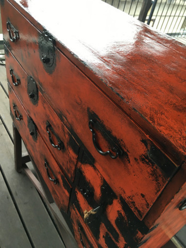 時代箪笥 昭和レトロ根来箪笥 鍵付き
