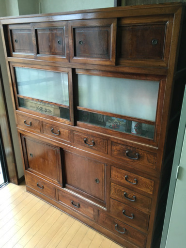 昔の水屋 前欅たっぷり収納 古民芸