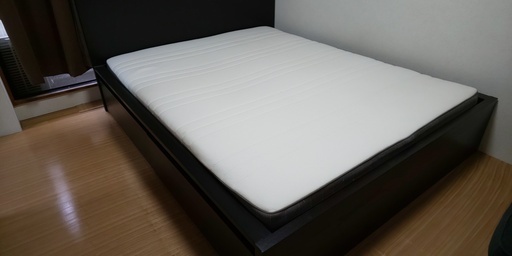 ［受付終了］IKEA MALM クイーンサイズベッド 収納二個付き
