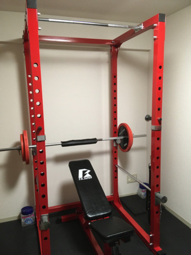 パワーラック　ベンチ　ダンベルセット　トレーニング