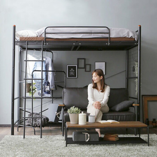 ロフトベッド　ベッド(マットレス付き)