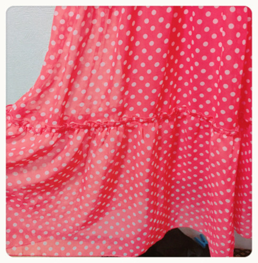 ご購入者様決定［RODEO CROWNS］シフォンドットロングワンピース ビタミンカラー 赤系