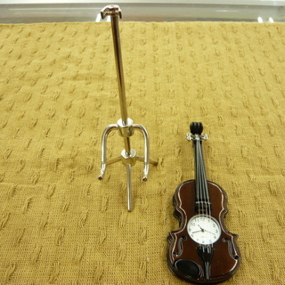 ミニチュア クロック コレクション Miniature Clock Collection 置時計 バイオリン 西岡店の画像