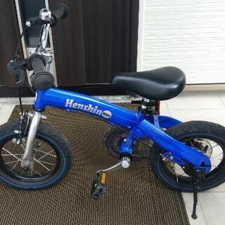 値下交渉可へんしんバイク12インチブルーペダルスタンド付