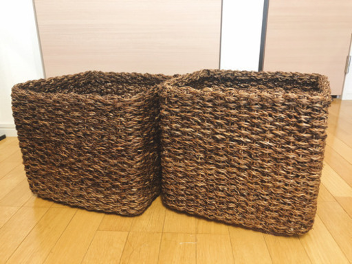 無印良品　ナチュラル素材収納カゴ2点セット