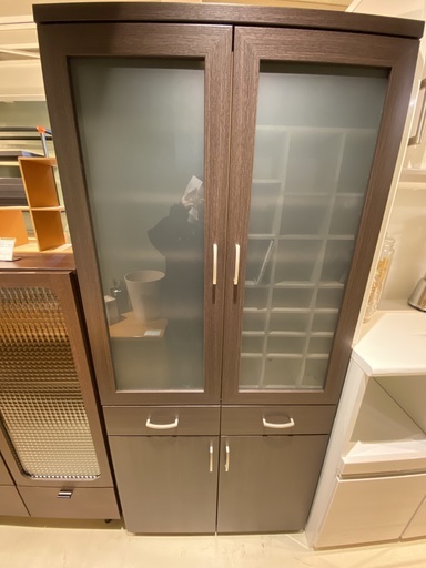 食器棚 ニトリ 収納棚 茶 中古品