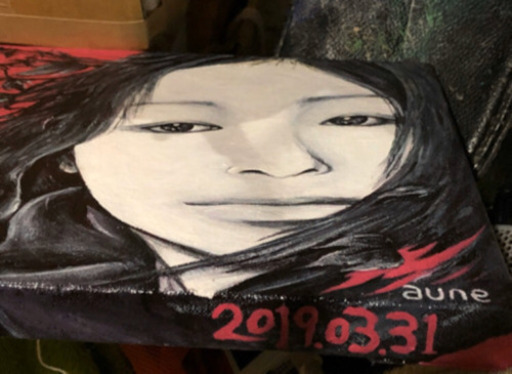 作品として飾れる、キャンバスにアクリル絵の具の肖像画