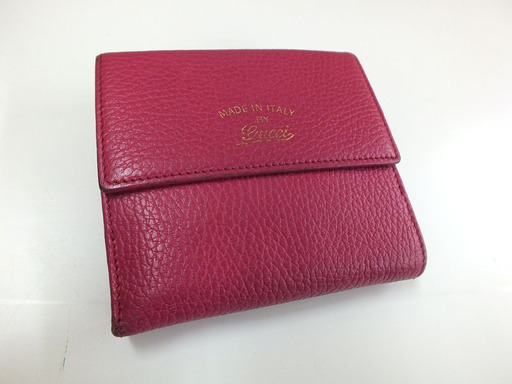 GUCCI 2つ折り財布 ショッキングピンク PINK レディース 女性 スリム コンパクト 本物 グッチ