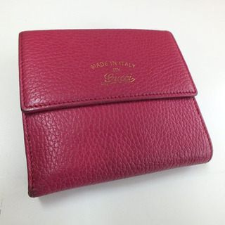 GUCCI 2つ折り財布 ショッキングピンク PINK レディー...