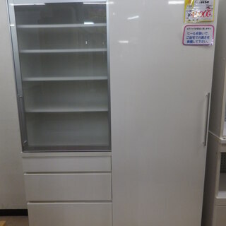 【値下げしました♪】参考定価¥298,000 karimoku カリモク 2面 食器棚 幅134.5cm☓奥行45cm☓高さ191cm ソフトクローザー  大容量の画像