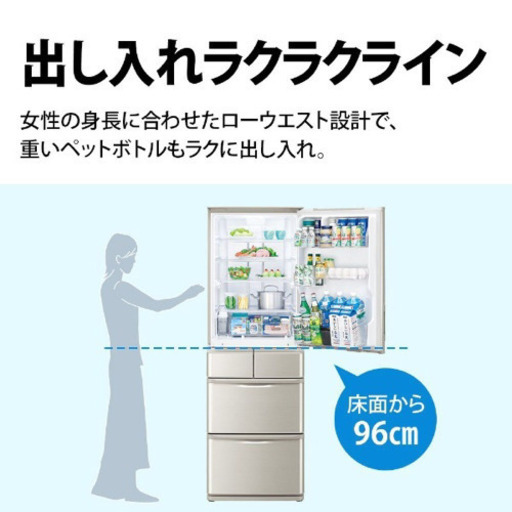 【在庫処分セール】SHARP  シャープ 冷蔵庫 シルバー 5ドア
