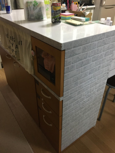 ☆キッチンカウンターとDIYの折りたたみテーブルセット