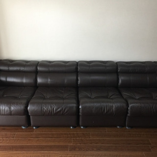 30年使用した本革ソファ、まだまだ現役、バラ売りなし。の画像