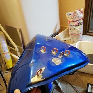 バイクのタンク凹み修理します - 浜松市