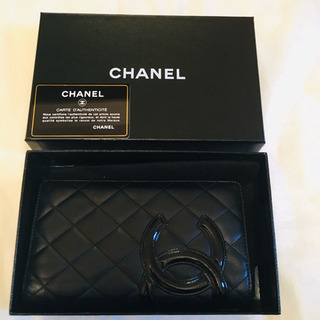 CHANEL シャネル カンボンライン 二つ折り長財布 ピンク×...