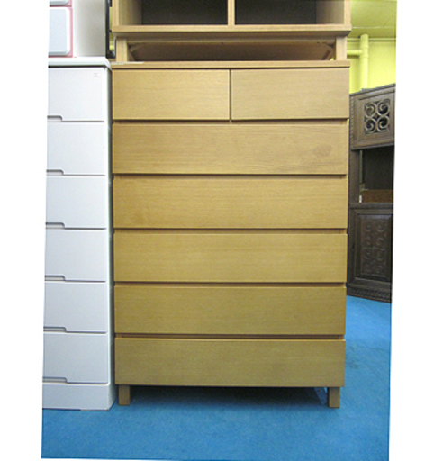 札幌【無印良品 オーク材チェスト６段ワイド】幅80cm 突板 天然木 F☆☆☆相当 ナチュラル シンプル ミニマリスト ミニマル 北欧風 箪笥 タンス たんす 衣類収納 MUJI 本郷通店