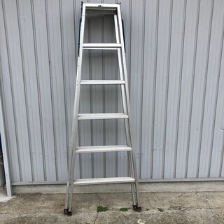 アルミ足場台 折り畳み足場台 脚立 軽作業用 6段 182cmの画像