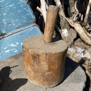 【農具・民具】木の錘、藁打ちの木槌※3月中にお引き取りできる方の画像