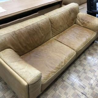 ?価格見直し? 総本皮 3人掛けソファ 関家具 イタリア製 ヴィンテージ風 ?自社配送時?代引き可?※現金、クレジット、スマホ決済対応※