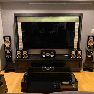ホームシアターTVボード付セット(4kテレビ.各スピーカー.アン...