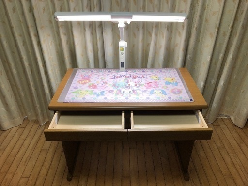 子供用学習机（蛍光灯・補助棚付）