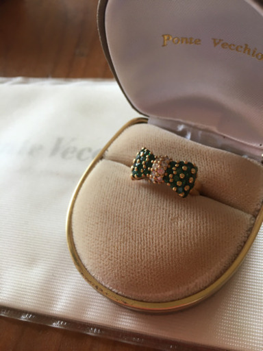 ダイヤ、エメラルドリング18K#10