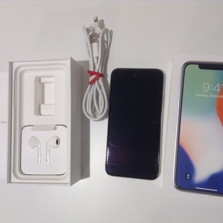 iphone X 64G au イヤホン、ＵＳＢコード付き　中古