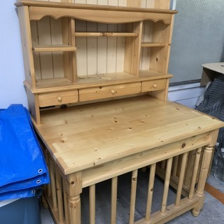 子供用学習机 パイン材　の画像