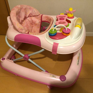 【無料】ベビー歩行器　ピンク
