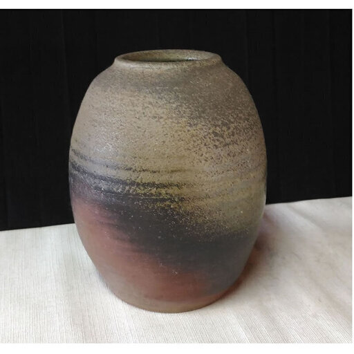 c665 備前焼 花入れ 壺 銘あり