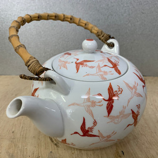 昭和中期　則武　千羽鶴絵　急須2点セット　木箱入り