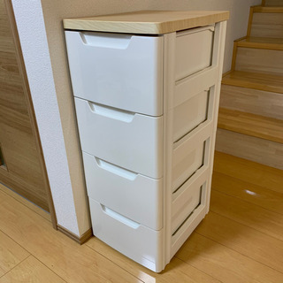 【中古】ウッドトップチェスト アイリスオーヤマ 収納ケース 4段