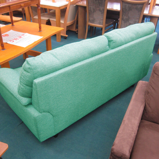 札幌 【美品!】 幅175cm 2人掛けソファ ファブリック ミントグリーン